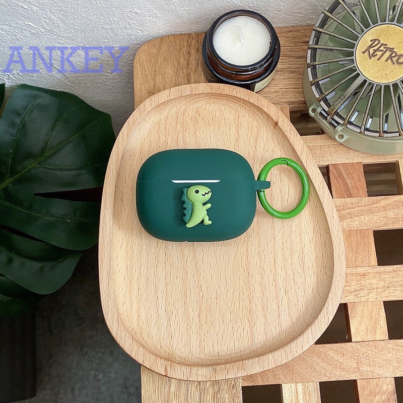 For Anker Soundcore A20i Case Cartoon Funny Dinosaur Silicone Protect Cover Shell with Keychain Accessories