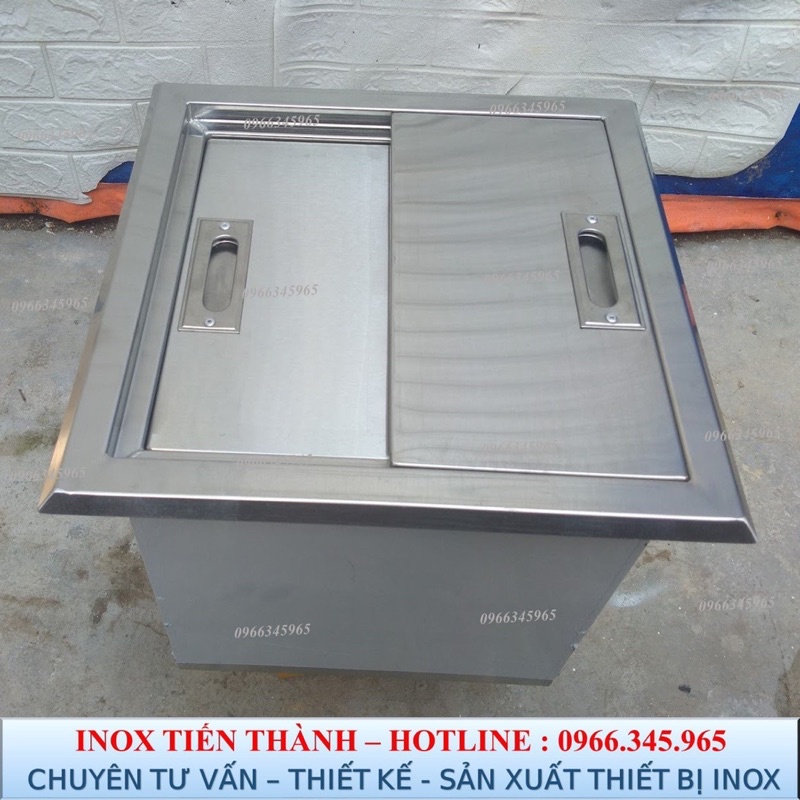 Thùng đá 3 lớp âm bàn chuẩn inox 304