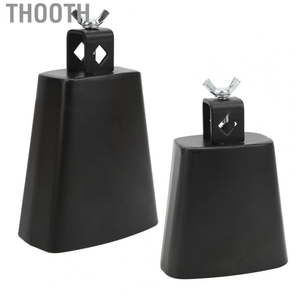 Thooth 4/5inch Cowbells Cow Bell+Drumstick Metal Bell Noise Maker Hand Percussion Instrument Cowbell with Stick for Drum Set