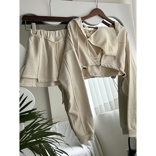 Set 3 món áo khoác zip lửng- Váy - Bra ( Có bán tách set)