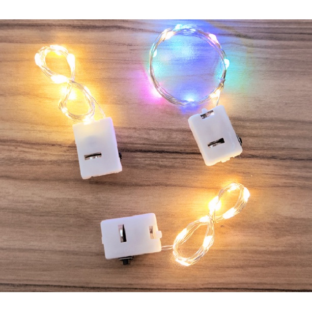 Dây đèn led trang trí fairylight đom đóm có sẵn pin dài 1m-2m