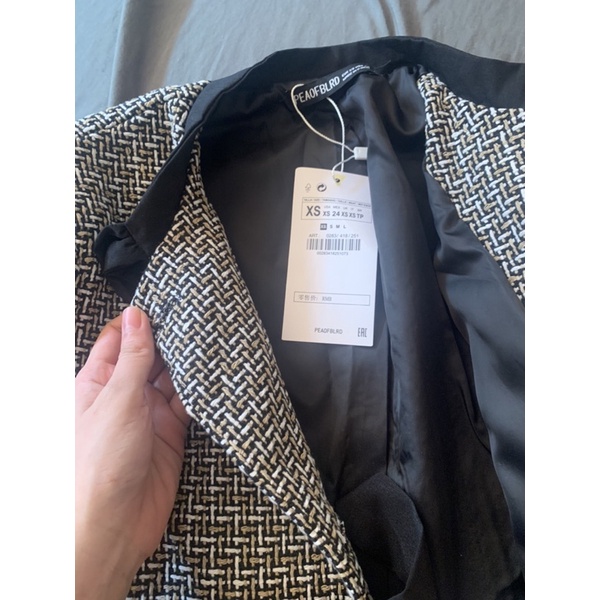 Áo dạ tweed ZA cổ nơ - ảnh thật cuối bài