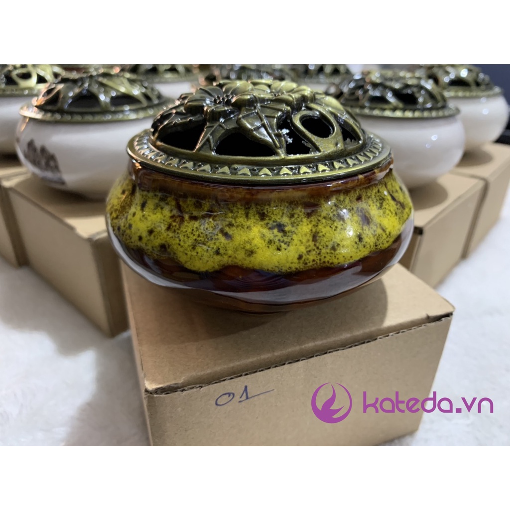 Lư Xông Trầm Hương KATEDA SHOP Dùng Để Xông Khói Trầm Xua Đuổi Tà Khí, Hút Tài Lộc