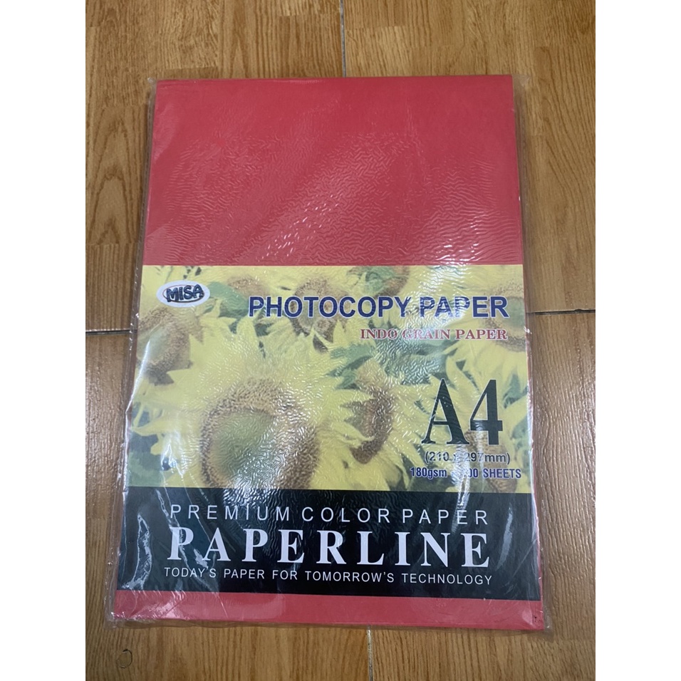 BÌA MÀU PAPERLINE A4 MÀU ĐỎ ( XẤP 100 TỜ )