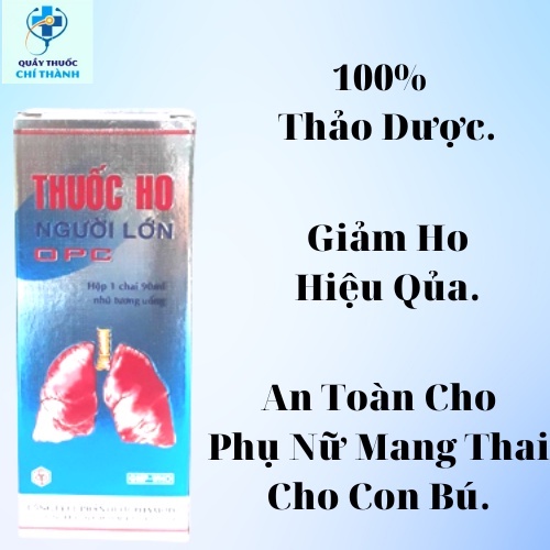 SiRo Thuốc Ho Người Lớn OPC-100% Thảo Mộc-Giảm Ho-Bổ Phổi. Chai 90ml.