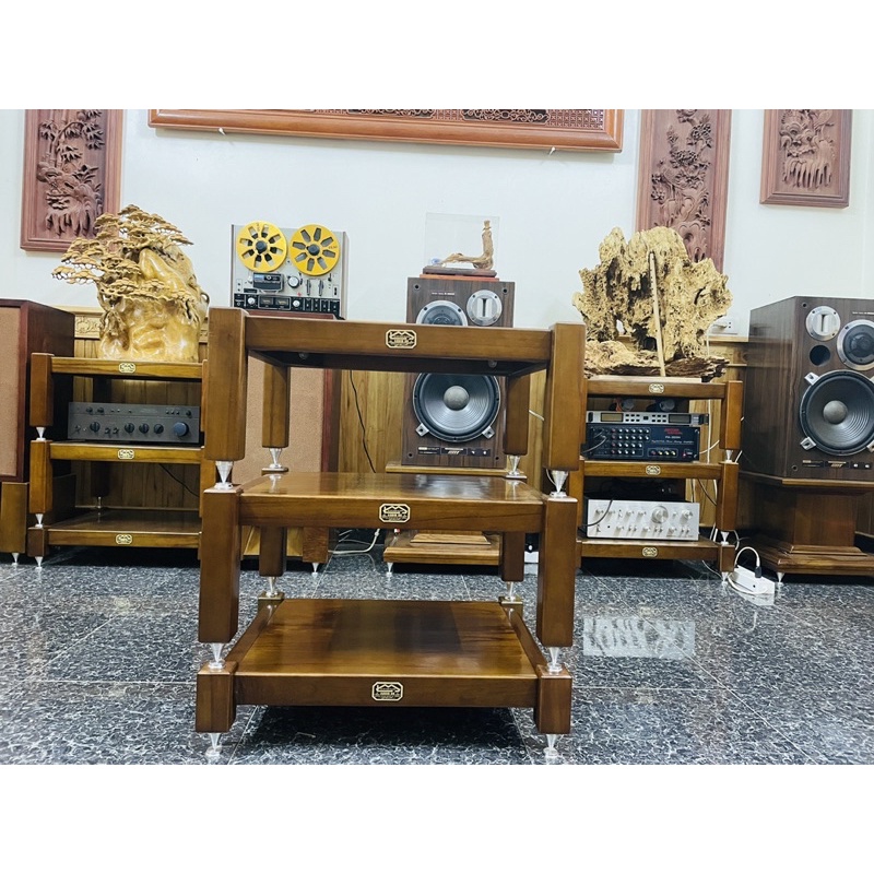 Kệ audio kệ âm ly 3 tầng gỗ Xoan Đào cao 74,5
