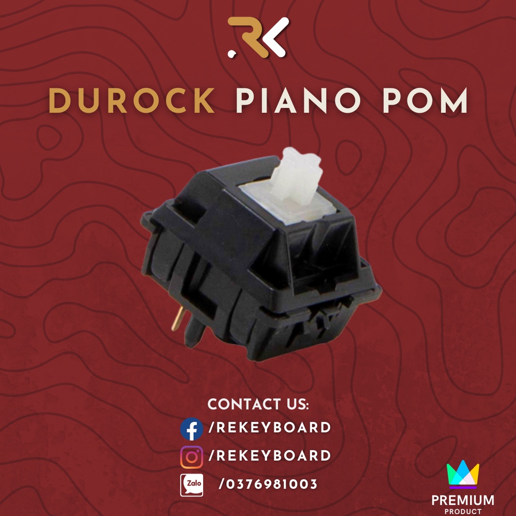 Durock Piano POM | Linear Switch | Công tắc phím cơ 63.4g | 5 Pin | Mystery Material Stem | Rekeyboard