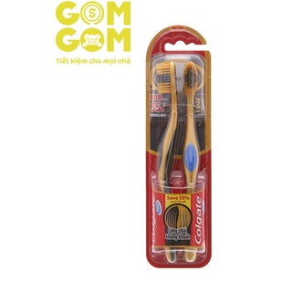 Bộ 2 bàn chải đánh răng colgate slim soft gold charcoal