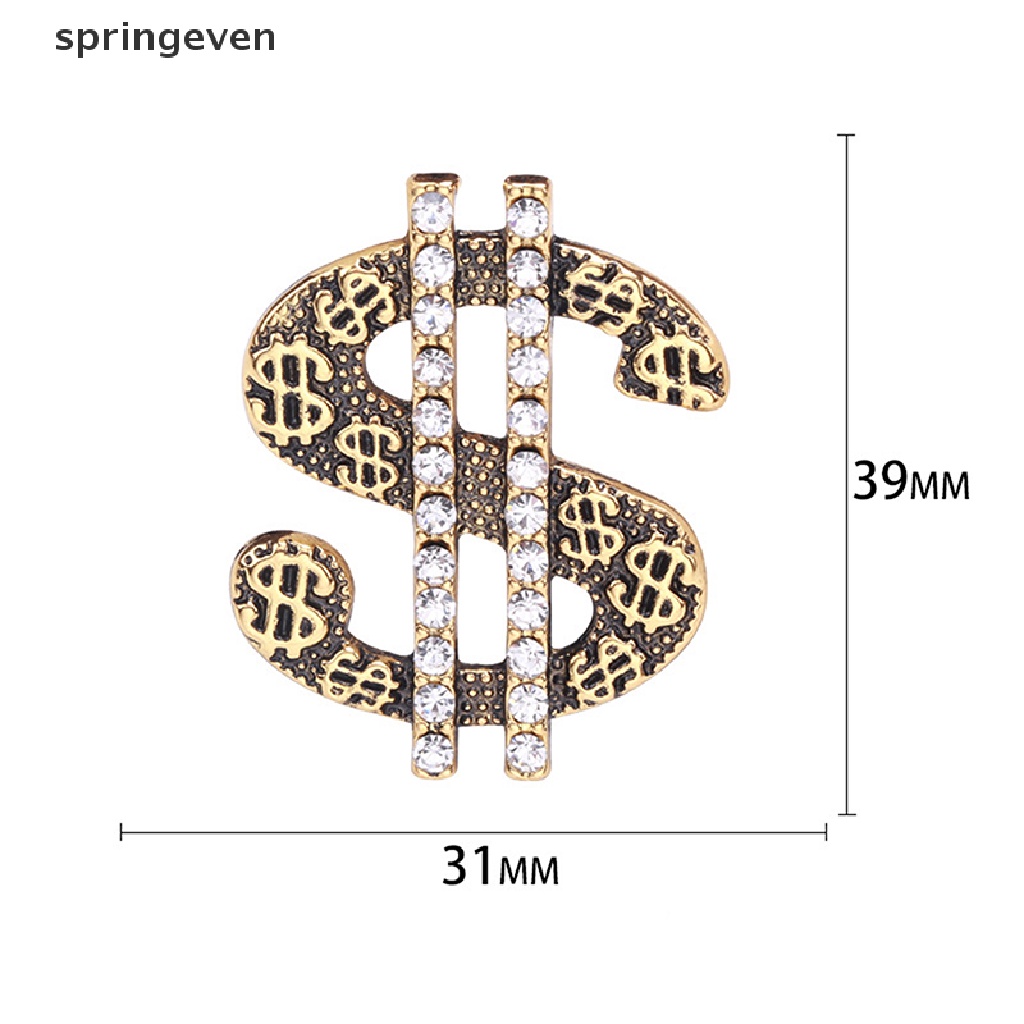 Ghim Cài Áo Hình Tờ Tiền Đô La Đính Đá Nhân Tạo Thời Trang