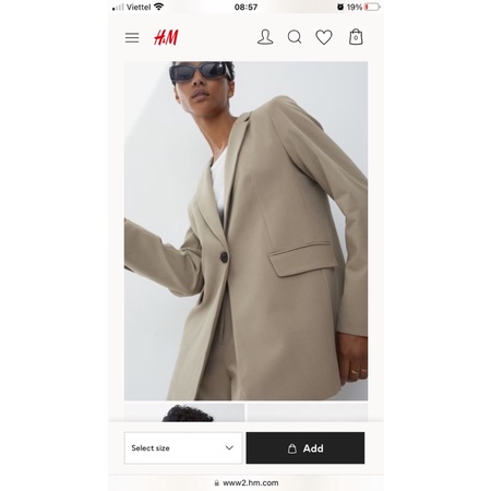 Áo vest H.M size M phom UK