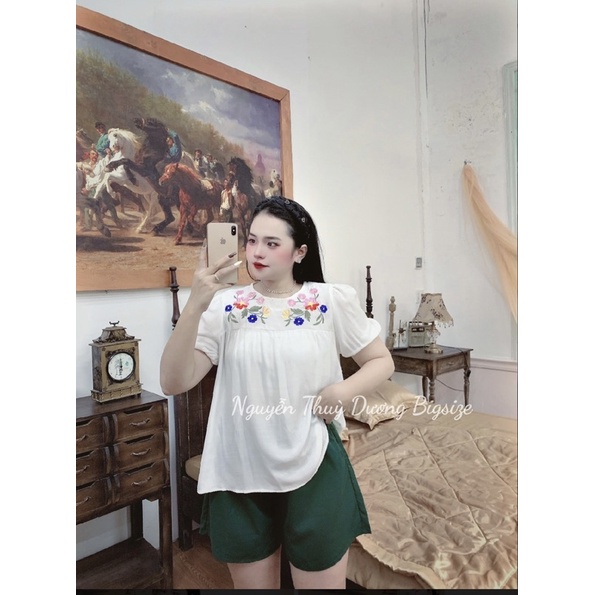 Sét bộ hoa thêu trắng bigsize