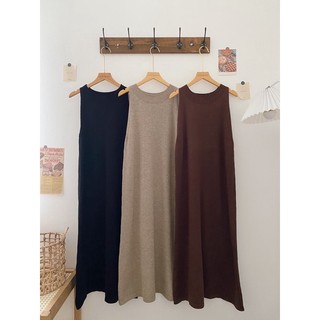 Váy len trơn cổ yếm phong cách ulzzang Hàn Quốc
