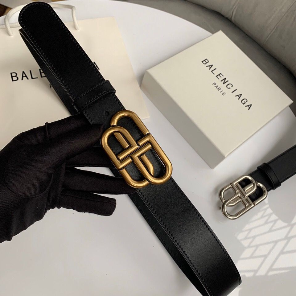 UTKS Balenciaga new hot sale BB home first layer cowhide women's belt men's double B all-match leather belt aristocratic family 4.0 cm3.02022