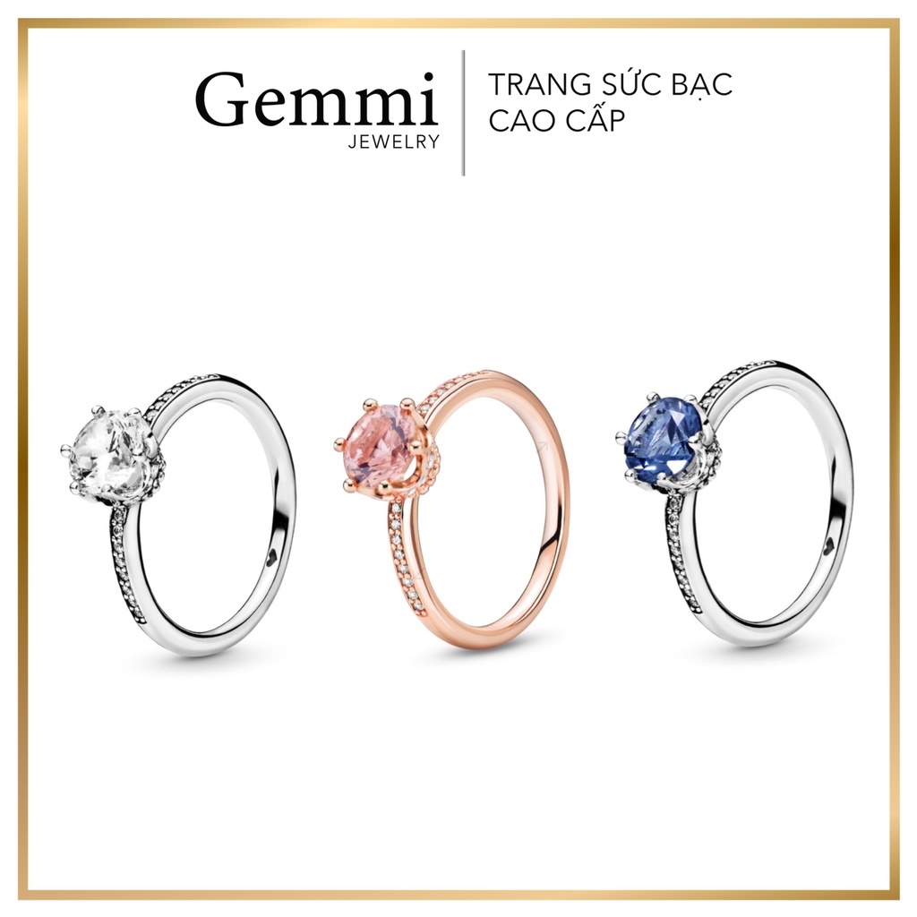 Nhẫn Đá Cao Ổ 6 Chấu Hình Vương Miện NPS1 - Nhẫn Bạc Nữ Cao Cấp Gemmi Jewelry