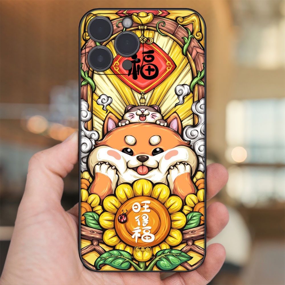 Ốp lưng iPhone 14 Pro Max dẻo đen cạnh vuông in hình Chó dễ thương