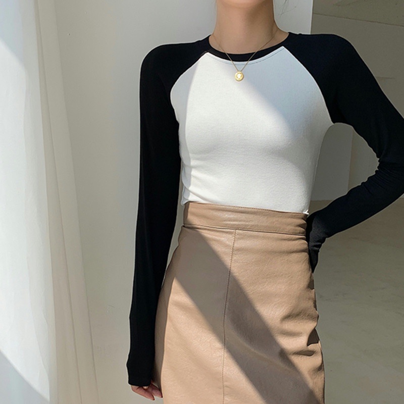 NRVP Áo Thun Nữ Dài Tay Dáng Rộng Thời Trang Hàn Quốc