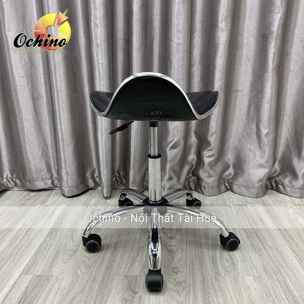 Ghế Spa, Ghế Trang Điểm Xoay Mẫu Da Cá Không Tựa Phong Cách Hiện Đại (Hàng Có Sẵn)