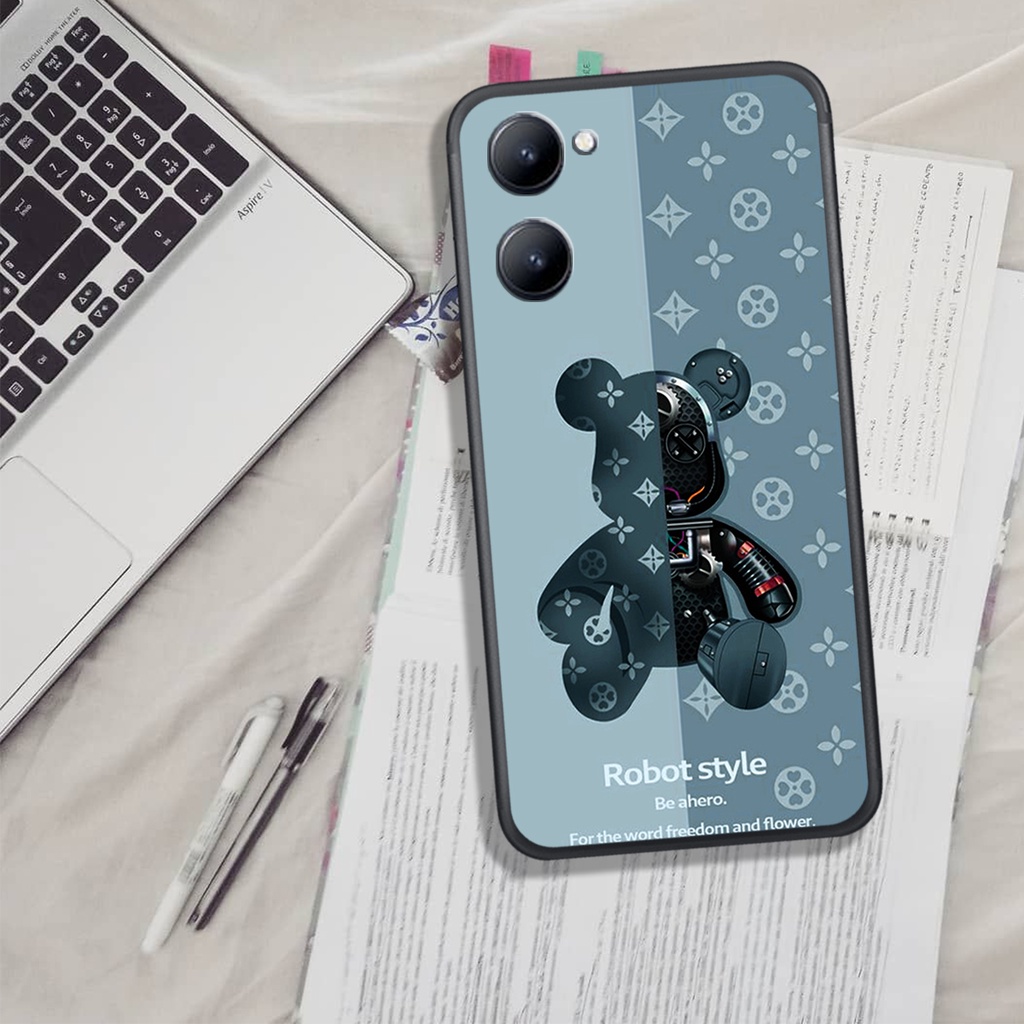 Ốp Lưng OPPO Realme C33, In Hình Gấu BRICK, Màu Sắc Phong Cách, Cá Tính.