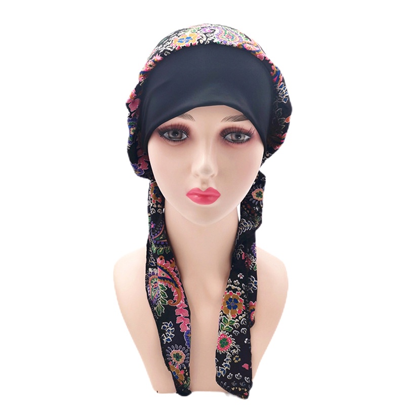 1 Khăn Trùm Đầu Turban In Họa Tiết Hoa Phong Cách Hồi Giáo Cho Nữ