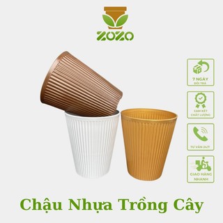 Chậu nhựa trồng cây hoa gân sọc dọc loại 1 chất liệu dày dặn cao cấp đủ size