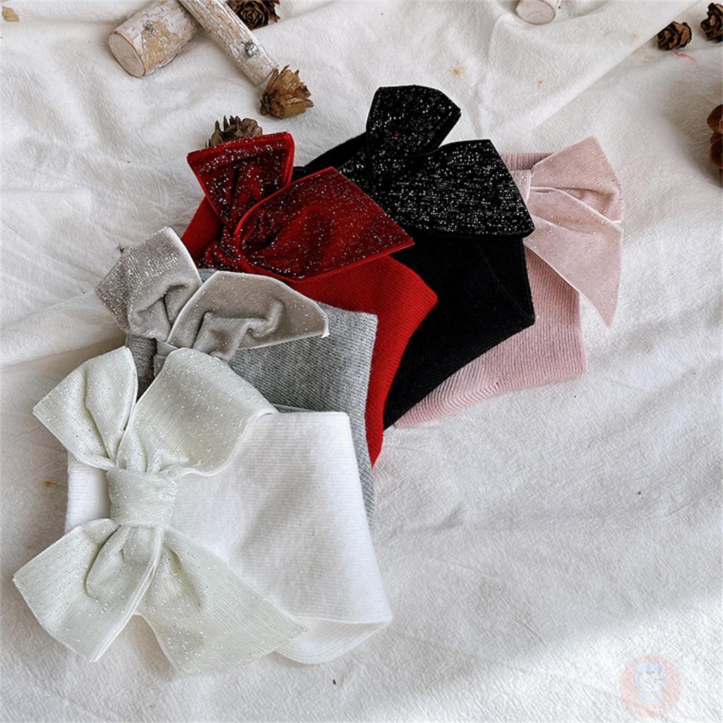 Tất Đính Nơ Kim Sa Lấp Lánh Dễ Thương Cho Bé Gái LAA6-Ga