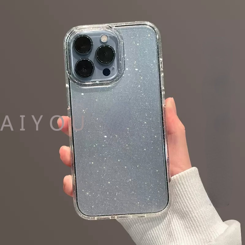 Ốp Điện Thoại Cứng Chống Sốc Trong Suốt Lấp Lánh Cho iPhone 15 Pro Max 14 Pro Max 13 12 Pro Max 11 Pro Max 7 8 Plus Xs Max XR X