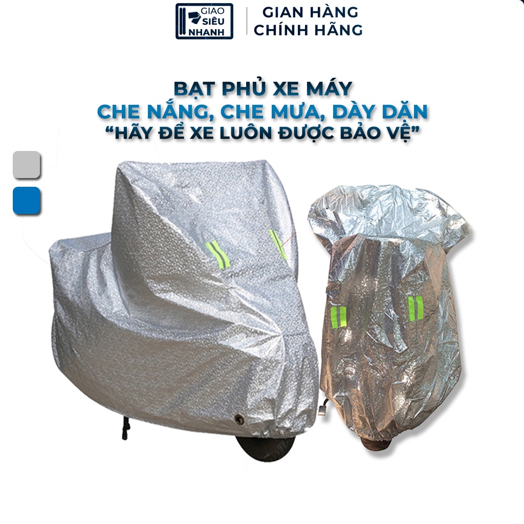 Bạt Trùm Xe Máy 3D,tráng nhôm cao cấp chống thấm nước phản quang chống nắng phủ kín xe - Áo trùm, phủ xe