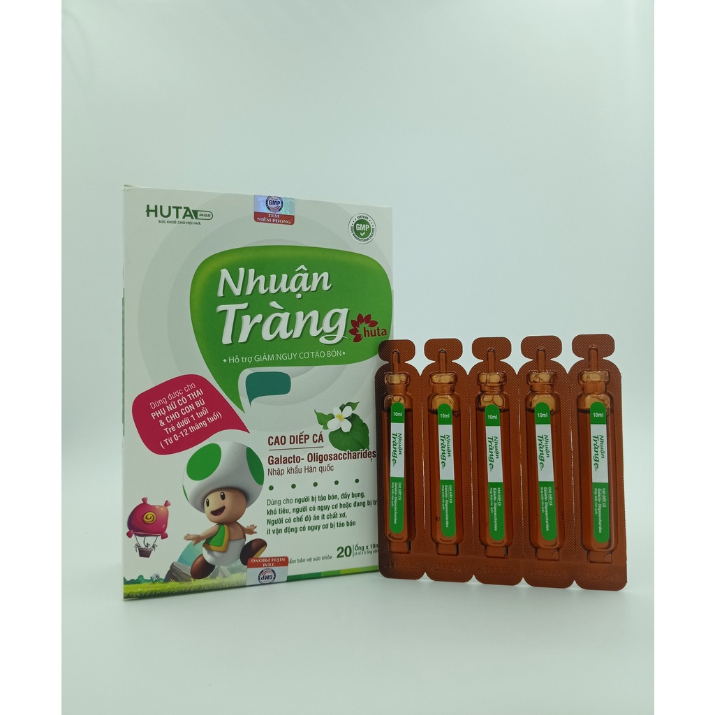 Giảm táo bón cho bé - NHUẬN TRÀNG HUTA - Bổ sung chất xơ hòa tan 20 ống*10ml