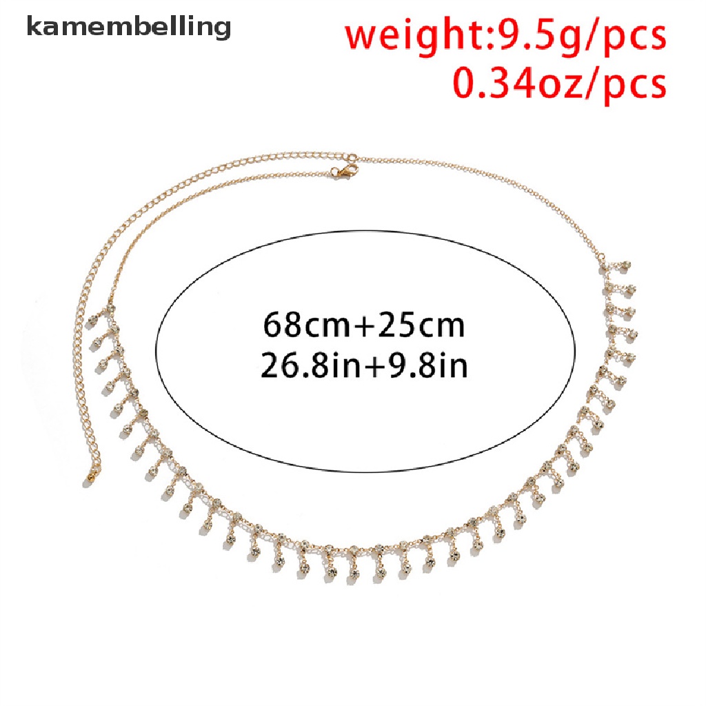 kamembelling Sexy Tassel Waist Chain Belt Zircon Rhinestone Belly Body Chain Women Fashion Trend Jewelry EN