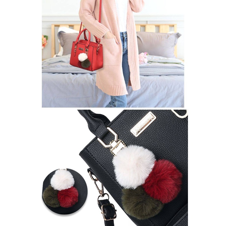 Mischa Túi Xách Da PU Đeo Vai Màu Trơn Đơn Giản Thời Trang Thu Đông