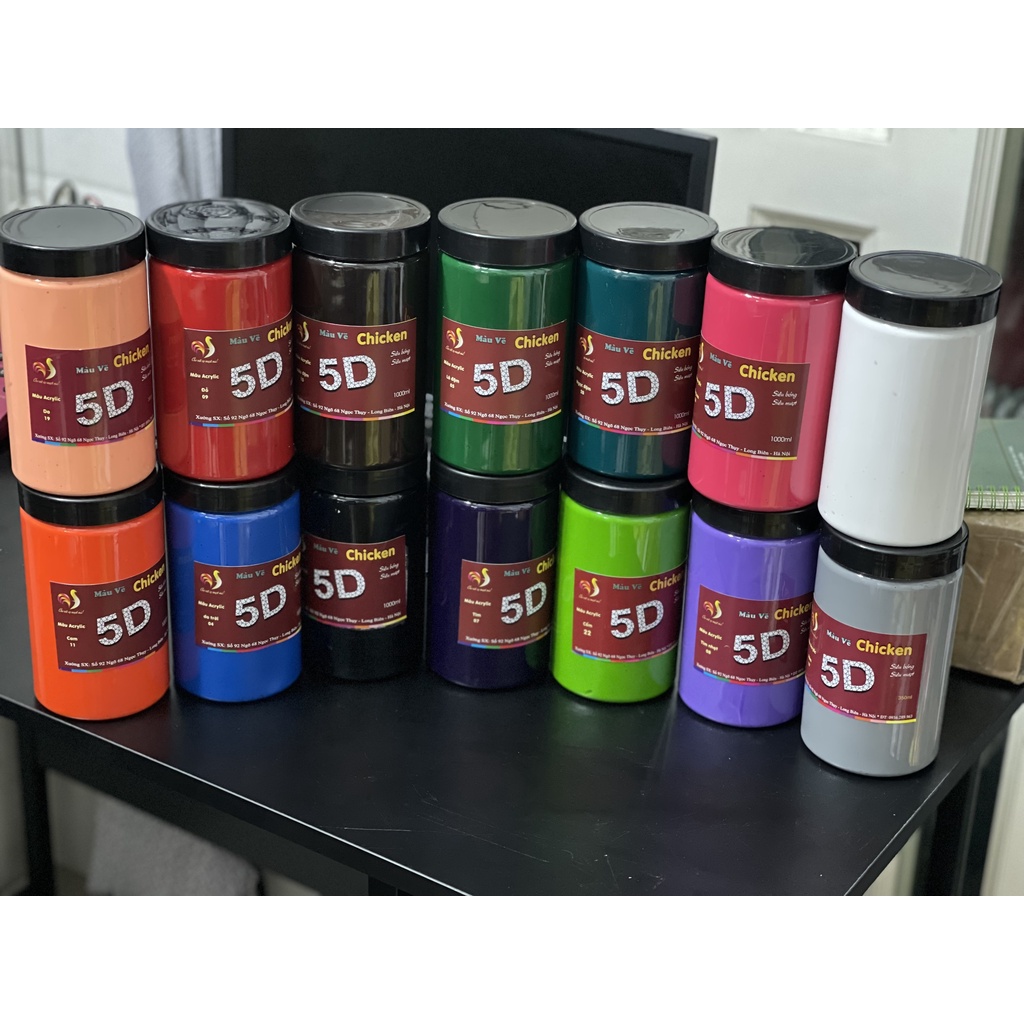 Màu Acrylic 5D chicken đậm đặc 1000ml