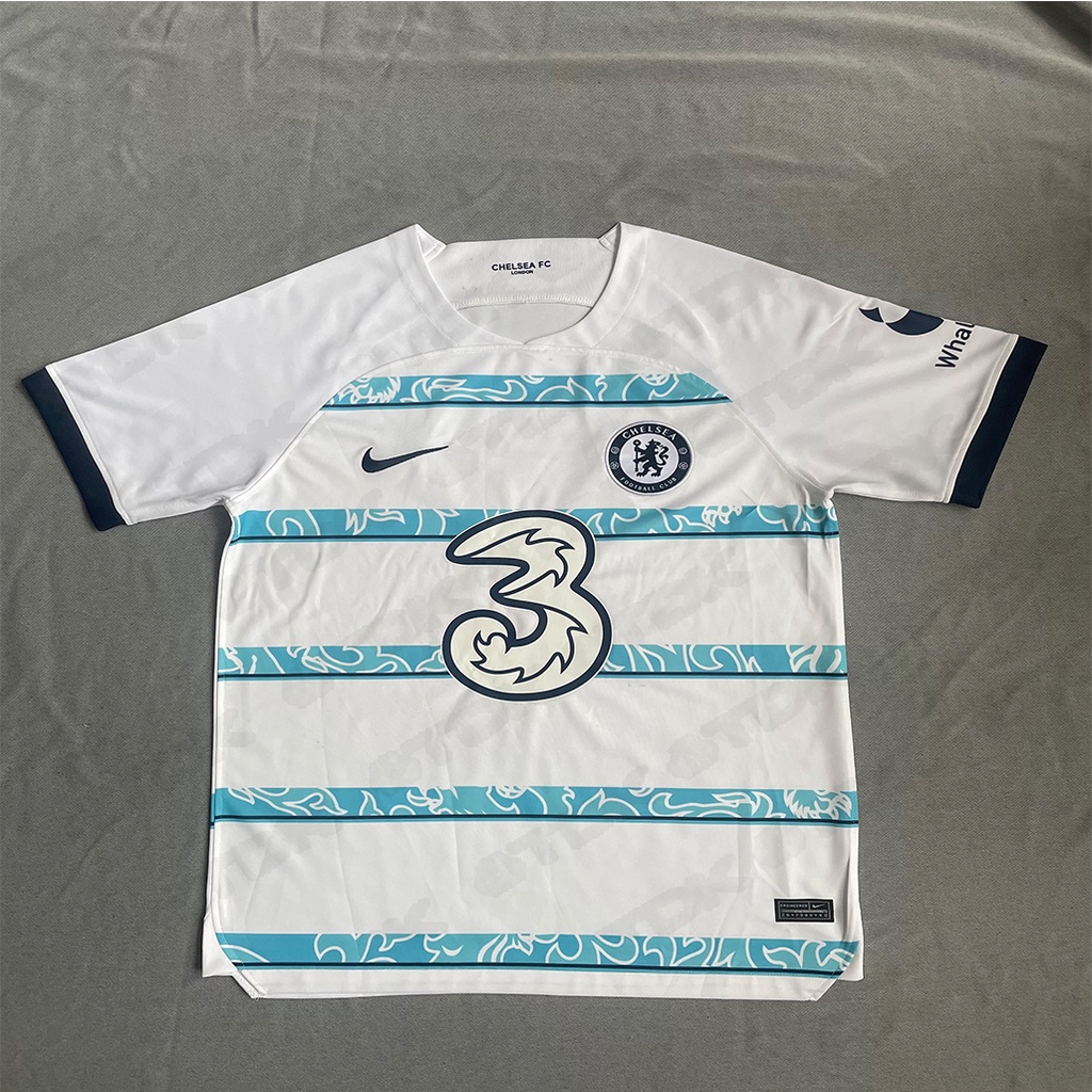 Áo Thun Bóng Đá Ngắn Tay Phối Sọc Trắng Xanh Đội Tuyển Chelsea Mùa Giải 2223 Size S-XXL Chelsea Cho Nam
