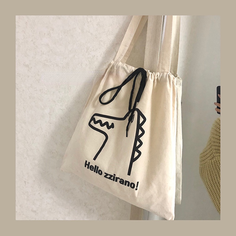 Túi Xách Vải Canvas Cỡ Lớn In Họa Tiết Hoạt Hình Kiểu Nhật Hàn Thời Trang Cho Nữ