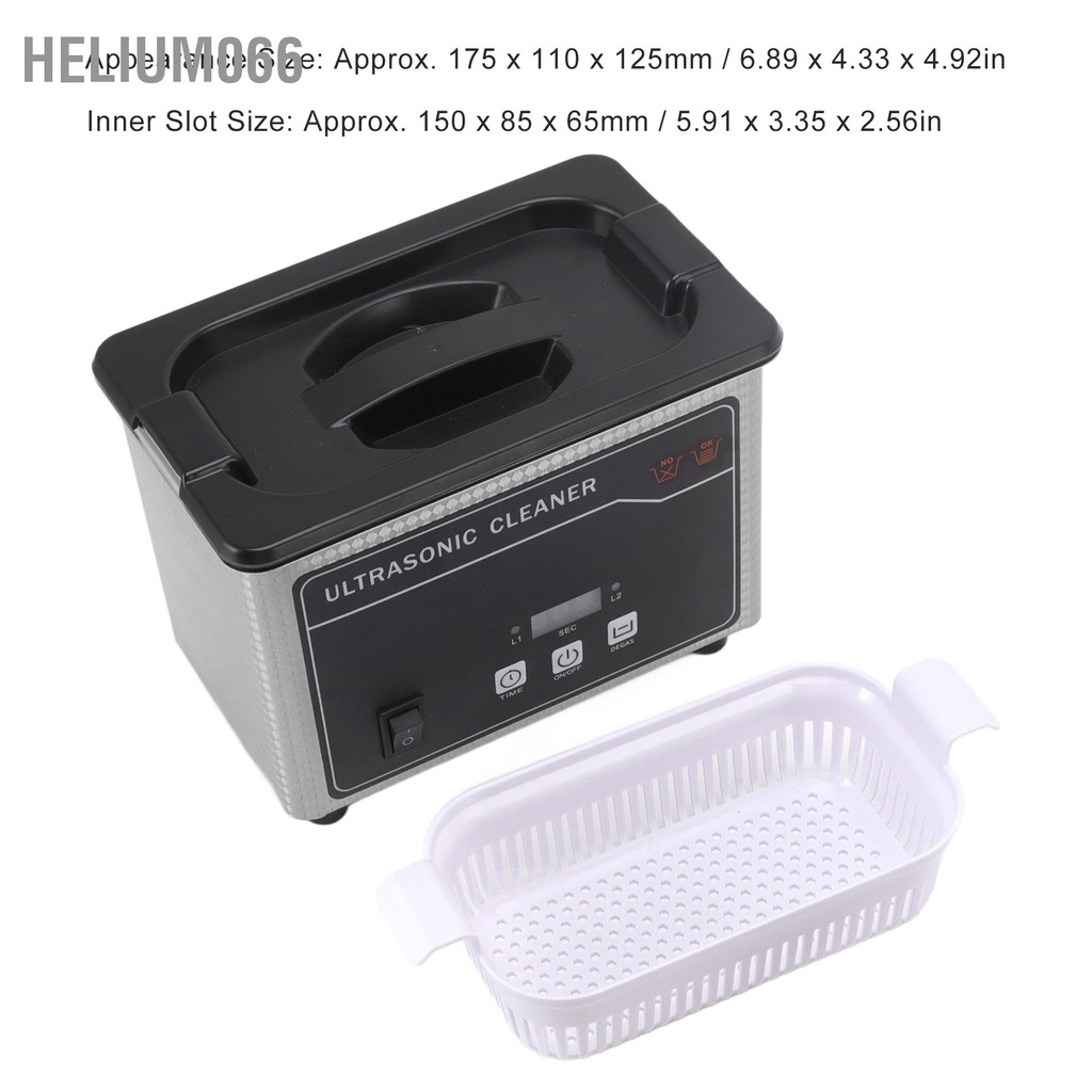 40KHz Máy Rửa Sóng Siêu Âm 800ml Máy làm sạch bằng sóng siêu âm Làm sạch cho đồng hồ đeo kính trang sức Helium066