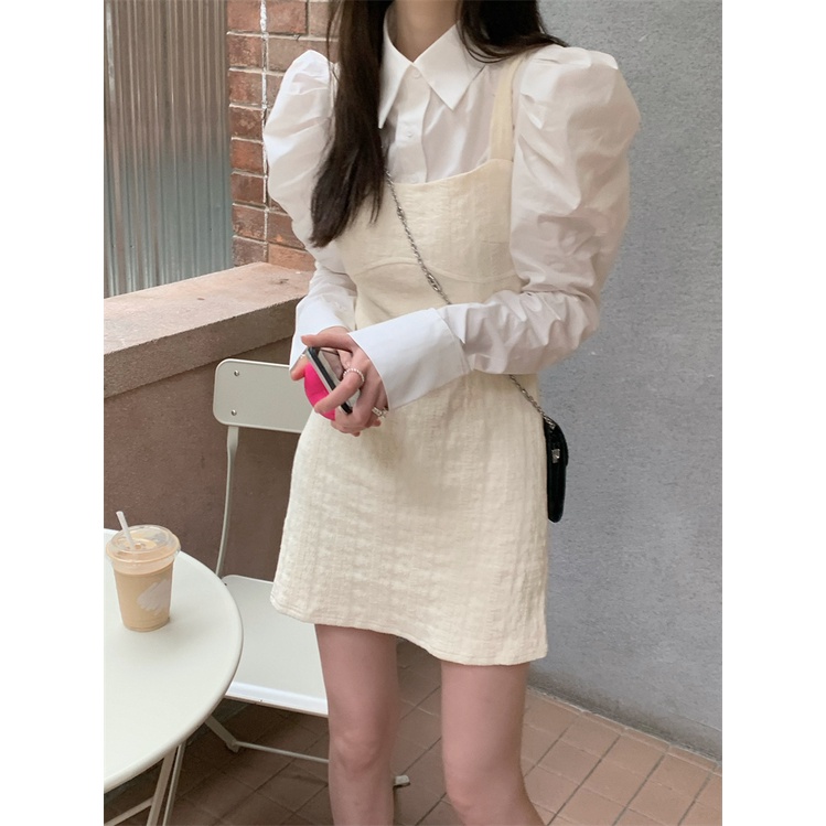 DIDIKA Set áo sơ mi và đầm hai dây ôm eo quyến rũ thời trang mùa thu cho nữ | BigBuy360 - bigbuy360.vn