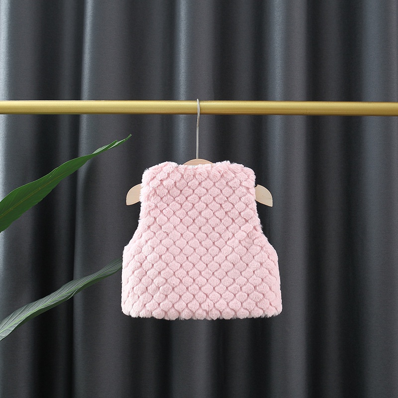 Áo Khoác Lông Dày Màu Trơn Đính Nơ Thời Trang Mùa Đông Mới Cho Bé Gái 0-3 Tuổi