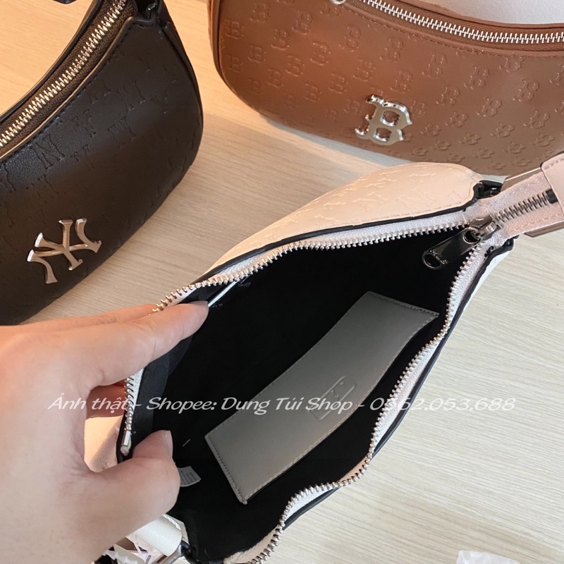 Túi nữ kẹp nách, đeo vai  size 23 chất da vân dập chữ chìm full màu