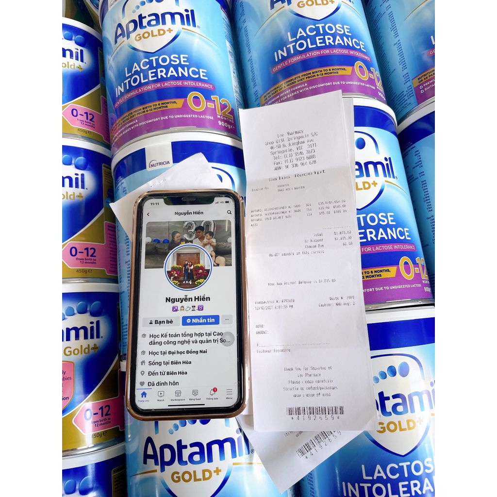 Sữa APTAMIL FREE LACTOSE xuất xứ Úc, cho bé bất dung nạp, 900gr
