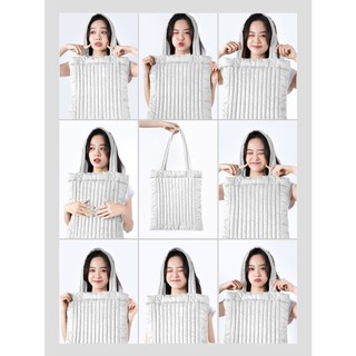Túi Tote Túi Đeo Vai Trần Bông Kẻ Sọc Unisex
