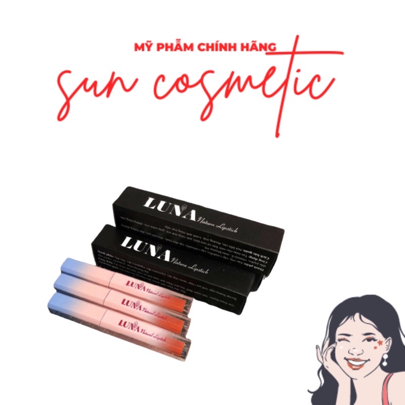 Son LUNA Natural Lipstick, Son Gấc Luna Lâu Trôi An Toàn Cho Mẹ Bầu