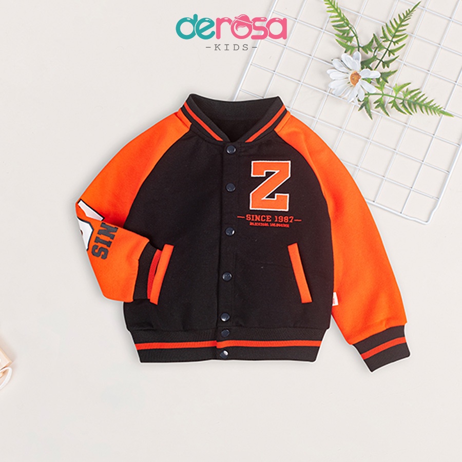 Áo khoác bomber bé trai DEROSA KIDS kiểu dáng thể thao từ 2 đến 6 tuổi AWKDZ738A