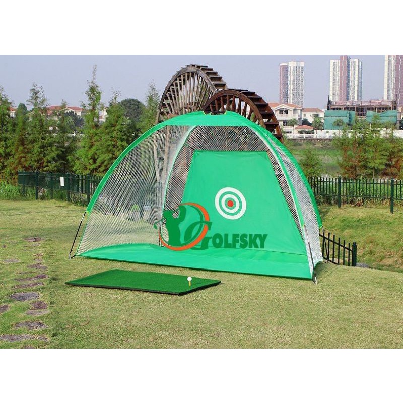 Combo Khung Lồng và Thảm Golf Swing di động tập golf tại nhà, văn phòng