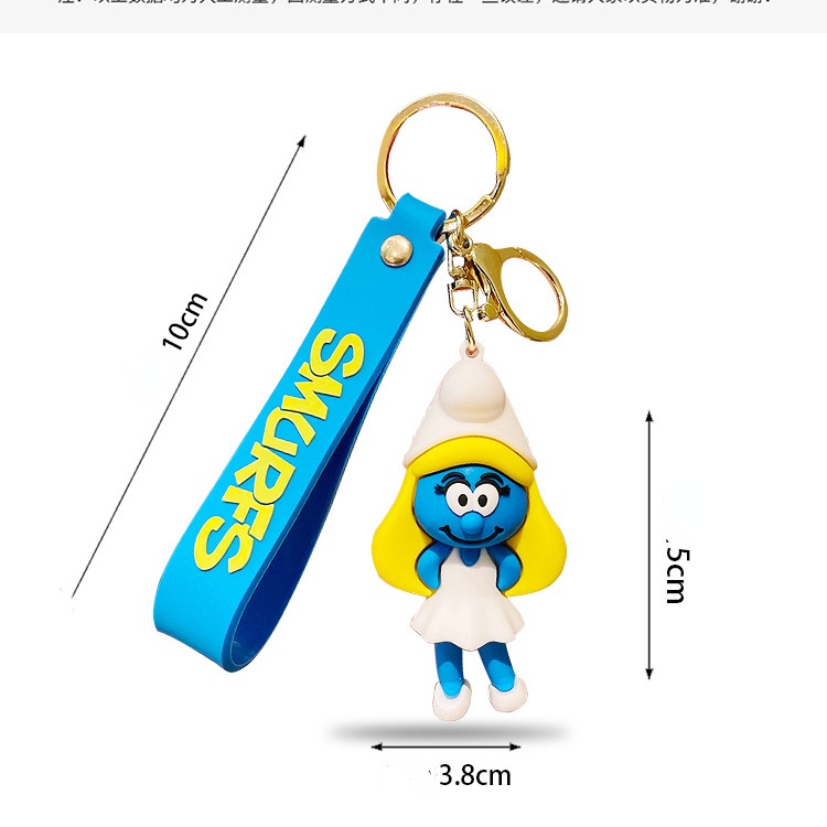 Móc Khóa Silicon Hình Smurf Hoạt Hình Sáng Tạo Dễ Thương