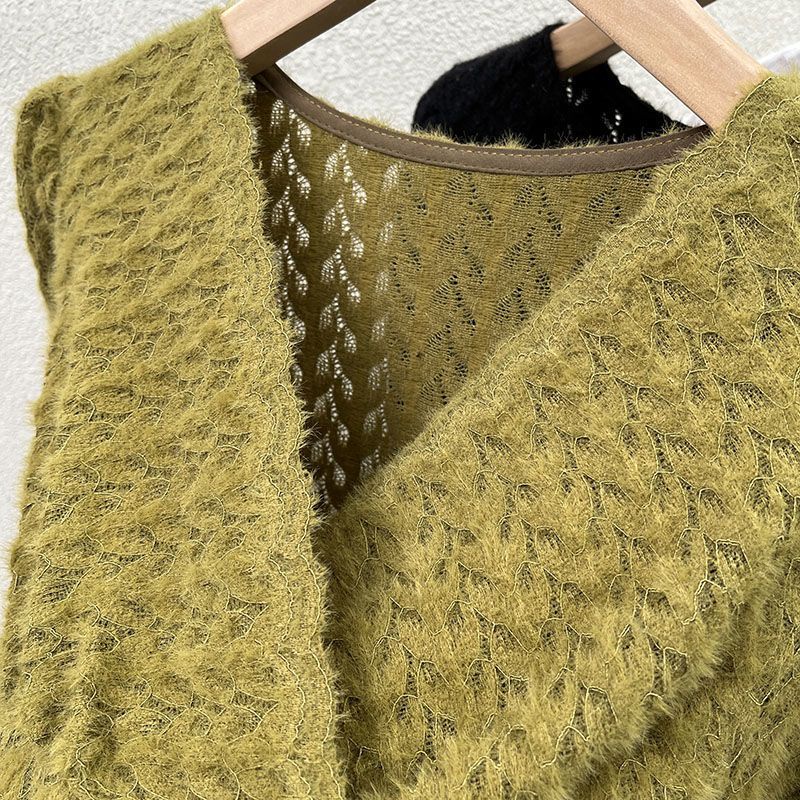 Áo Ren Cổ V Thời Trang Thu Đông Pháp Cao Cấp Dành Cho Nữ