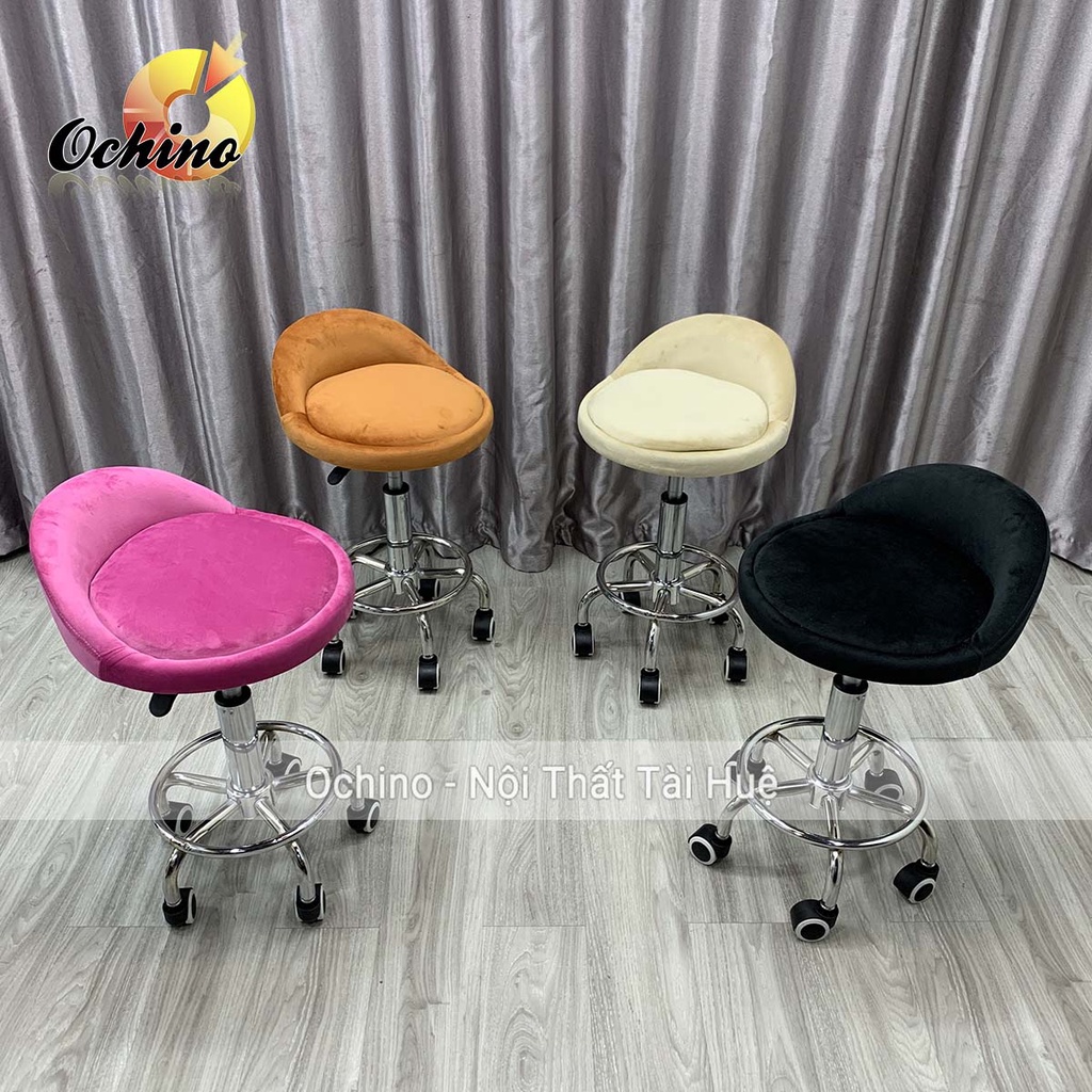 Ghế Cắt Tóc Cho Thợ Chính Cao Cấp, Ghế Xoay Spa Cao Cấp Có Bánh Xe Mẫu Tựa Thấp Dành Cho Phun Săm, Nối Mi, Cắt Tốc Và Gộ