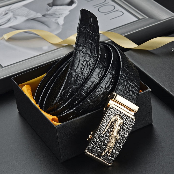 Thắt Lưng Nam Da Bò Mặt Cá Sấu Quý Phái Thể Hiện Đẳng Cấp Phái Mạnh