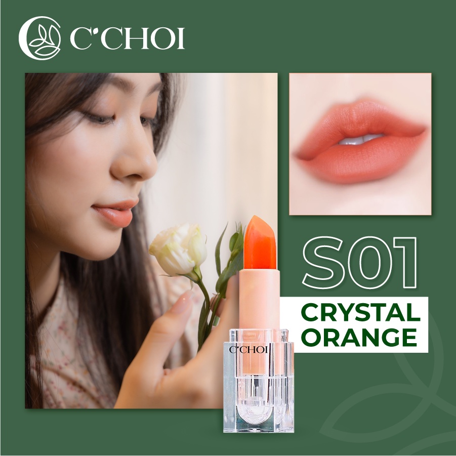 Son Dưỡng Môi Có Màu SAFFRON COLOR Dưỡng Ẩm Sâu Tạo Lớp Màu Tự Nhiên S01 - Crystal Orange