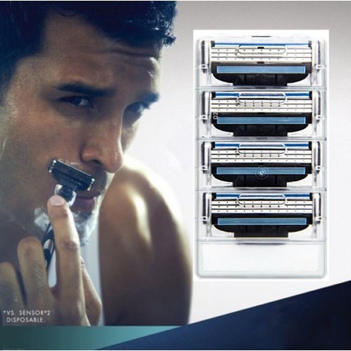 4 pcs Đầu dao cạo râu Gillette Mach 3 lưỡi dành cho nam