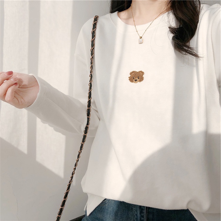 NRVP Áo Thun Nữ Dài Tay Dáng Rộng Thời Trang Hàn Quốc