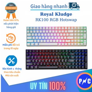 Bàn Phím Cơ Không Dây Royal Kludge RK100 RGB HOTSWAP, Hai Cổng USB. Ba Chế Độ Bluetooth 5.0/ Wifi – Kèm USB Receiver.